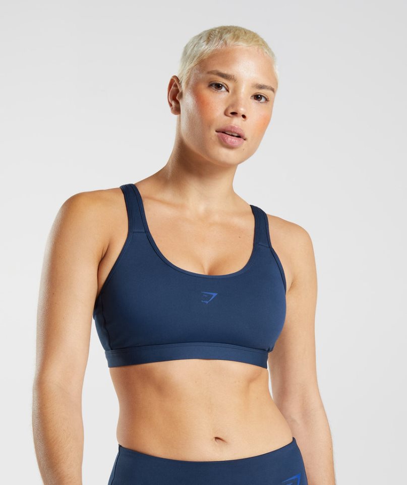 Women\'s Gymshark Fraction Sports Bra Navy | NZ 2EUNPL